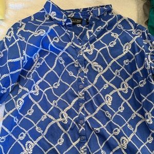 NY & Co. 7th Ave Nautical Madison Shirt Rope Knots